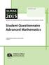 Student Questionnaire Advanced Mathematics