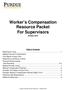 Worker s Compensation Resource Packet For Supervisors