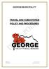GEORGE MUNICIPALITY TRAVEL AND SUBSISTENCE POLICY AND PROCEDURES
