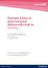 Pearson Edexcel International Advanced Level in History Qualification Outline