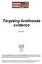 Targeting livelihoods evidence