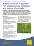 Arable reversion to speciesrich grassland: site selection and choice of methods