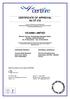 CERTIFICATE OF APPROVAL No CF 218 VICAIMA LIMITED