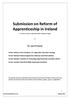 Submission on Reform of Apprenticeship in Ireland