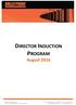 DIRECTOR INDUCTION PROGRAM
