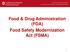 Food & Drug Administration (FDA) Food Safety Modernization Act (FSMA)
