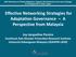 Effective Networking Strategies for Adaptation Governance A Perspective from Malaysia