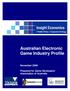Australian Electronic Game Industry Profile