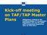 Kick-off meeting on TAF/TAP Master Plans