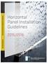 Sensitle Systems Horizontal Panel Installation Guidelines. Horizontal Panel Installation Guidelines