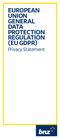 EUROPEAN UNION GENERAL DATA PROTECTION REGULATION (EU GDPR) Privacy Statement