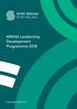 ARENA Leadership Development Programme 2018