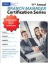 BRANCH MANAGER Certification Series