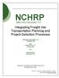 NCHRP. Web-Only Document 112: Integrating Freight into Transportation Planning and Project-Selection Processes