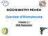 BIOCHEMISTRY REVIEW. Overview of Biomolecules. Chapter 11 DNA Replication