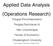 Applied Data Analysis (Operations Research)