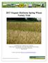 2017 Organic Heirloom Spring Wheat Variety Trial