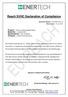 Reach SVHC Declaration of Compliance