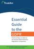 Essential Guide to the GDPR. Practical Steps to Address EU General Data Protection Regulation Compliance