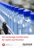 Ion exchange membranes for water purification