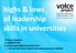 highs & lows of leadership skills in universities