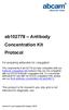 ab Antibody Concentration Kit Protocol