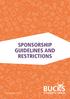 September 2017 SPONSORSHIP GUIDELINES AND RESTRICTIONS