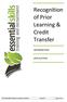 Recognition of Prior Learning & Credit Transfer