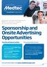 Sponsorship and Onsite Advertising Opportunities