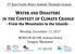 WATER AND DISASTERS IN THE CONTEXT OF CLIMATE CHANGE. - From the Mountains to the Islands -
