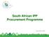 South African IPP Procurement Programme. December 2016