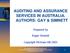 AUDITING AND ASSURANCE SERVICES IN AUSTRALIA. AUTHORS: GAY & SIMNETT