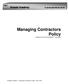 Managing Contractors Policy (ratified by Full Governing Body 7 th July 2015)