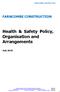 Health & Safety Policy, Organisation and Arrangements