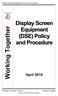 Display Screen Equipment Policy and Procedure. Working Together. April Borders College 21/5/ Working Together.