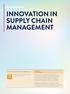INNOVATION IN SUPPLY CHAIN MANAGEMENT