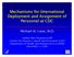 Mechanisms for International Deployment and Assignment of Personnel at CDC