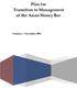 Plan for Transition to Management of the Asian Honey Bee. Version 1 November 2011