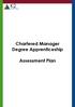 Chartered Manager Degree Apprenticeship. Assessment Plan