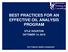 BEST PRACTICES FOR AN EFFECTIVE OIL ANALYSIS PROGRAM