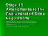 Stage 10 Amendments to the Contaminated Sites Regulations