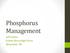 Phosphorus Management. Jeff Endres Endres Berryridge Farms Waunakee, WI