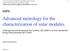 Advanced metrology for the characterization of solar modules