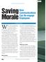 Saving Morale. When it comes to morale, all of the. How Communications Can Re-engage Employees
