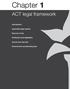 Chapter 1. ACT legal framework. Introduction. Australian legal system. Sources of law. Parliament and legislation. Courts and case law