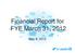 Financial Report for FYE March 31, May 8, 2012