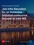 Announcing Infor TechEd: Join Infor Education for an immersive technical conference focused on Infor M3.