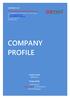 CONTACT US COMPANY PROFILE Version Date Prepared By