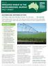 Irrigated wheat in the Murrumbidgee, Murray FACT SHEET