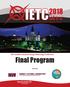 Final Program IETC.TAMU.EDU. The Fortieth Industrial Energy Technology Conference.